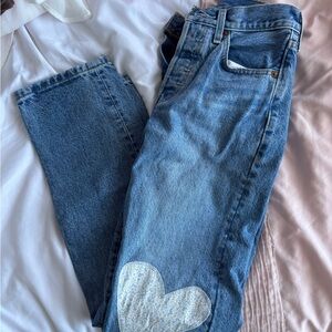 Blue Heart Patch Women's Levi Jeans